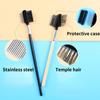 Double Ended Wood Handle Eyebrow Brush Eyelash Brush 2 In 1 Professional Makeup Brush