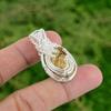 Daughters Day Sale Natural Picture Jasper Wire Wrap Pendant 925 Sterling Silver