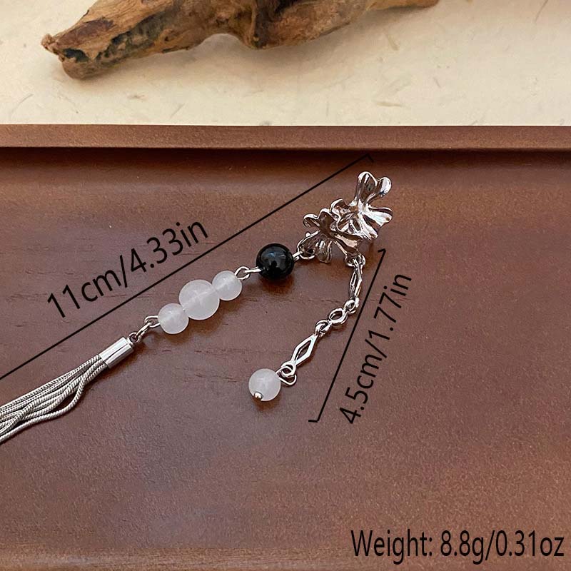 Новые ретро-клипсы с кисточками и бусинами в виде цветка, простые универсальные серьги, бесплатные женские украшения, клипсы для ушей