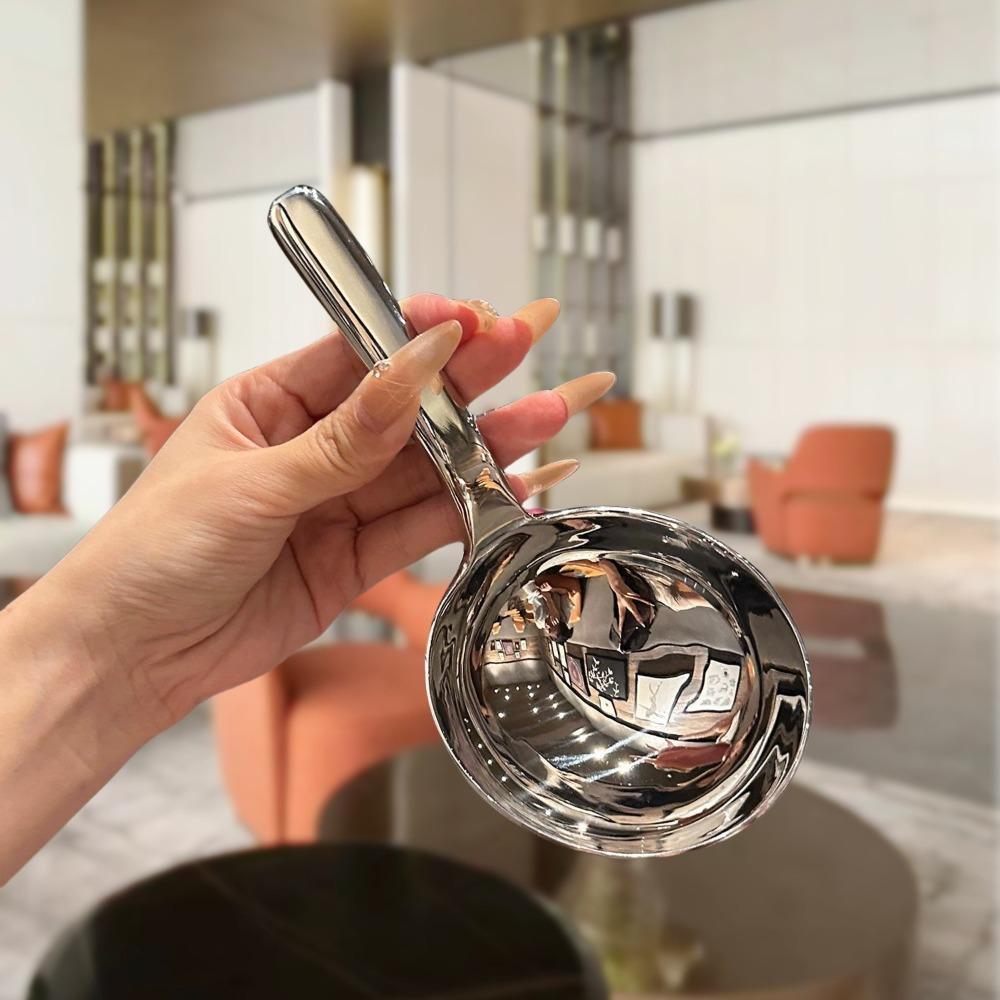 304 Stainless Steel Serving Spoon Large Size Soup Ladle Scoop Round Soup Spoon  Home