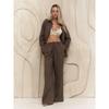 Cotton Long Sleeve Shirt Wide Leg Pants Set Solid Color Casual Womens Street Style Outfit
