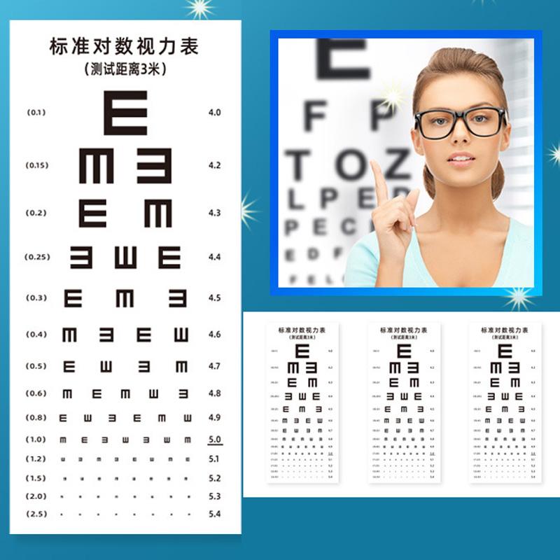International Standard E Visual Acuity Test Chart Waterproof Logarithmic Visual Acuity Chart for Adults and Children To Measure Myopia Vision Sticker