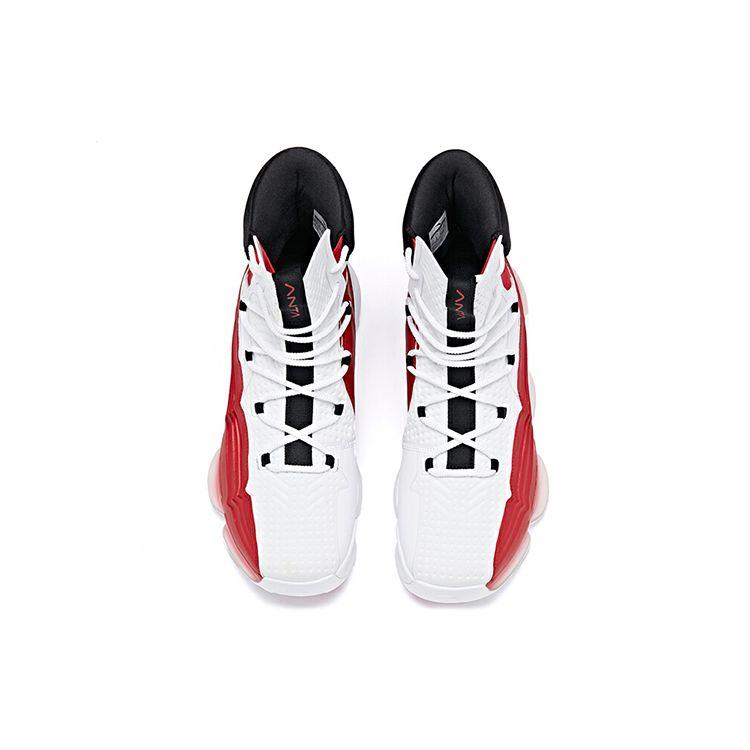 Anta Амортизирующие нескользящие износостойкие высокие баскетбольные кроссовки мужские кроссовки белые красные 91941160-7