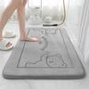 Bathroom Absorbent Foot Mat New Gray Non-slip Mat Bathroom Door Mat Bear Print Quick Drying Mat
