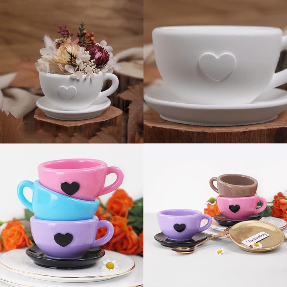 Elegant Coffee Cup Mold 3D Gypsum Cement Mold Multifunctional Epoxy Mold  Holiday Party Gifts
