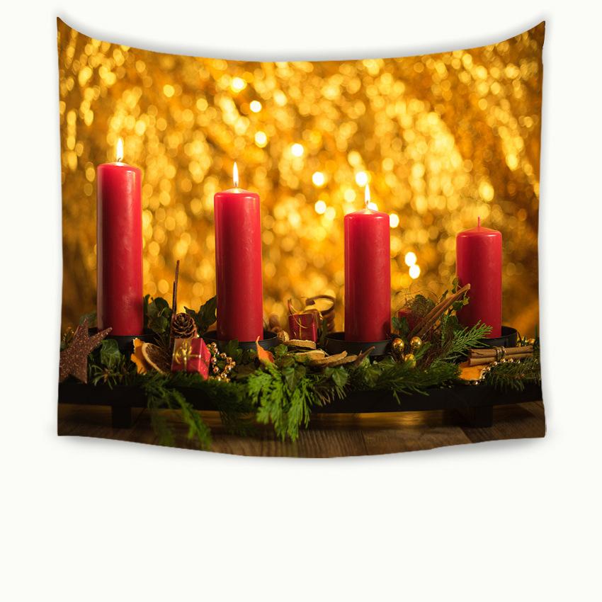Рождественский новогодний декор, гобелен, гобелен со свечой, настенный художественный гобелен, декор для спальни, домашний декор для гостиной, подарок на Новый год
