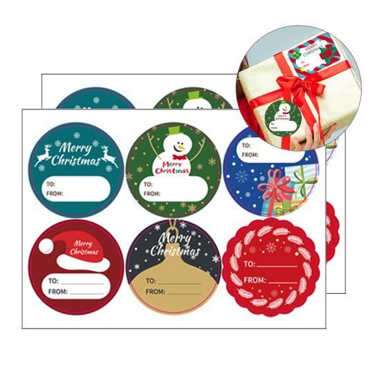 2 листа наклеек-этикеток яркого цвета, самоклеящаяся бумага, наклейки для рождественских подарочных бирок для дома