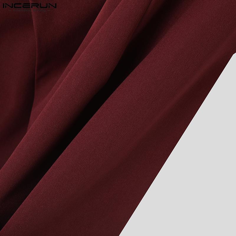 INCERUN Мужской пиджак с воротником-лацканом и длинным рукавом, повседневный костюм, пальто