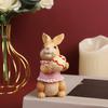 1/2 шт., пасхальная фигурка кролика, держащая красочное яйцо, морковка, статуэтка кролика из смолы, скульптура животного, домашний офис, книжная полка, украшение для рабочего стола, орнамент