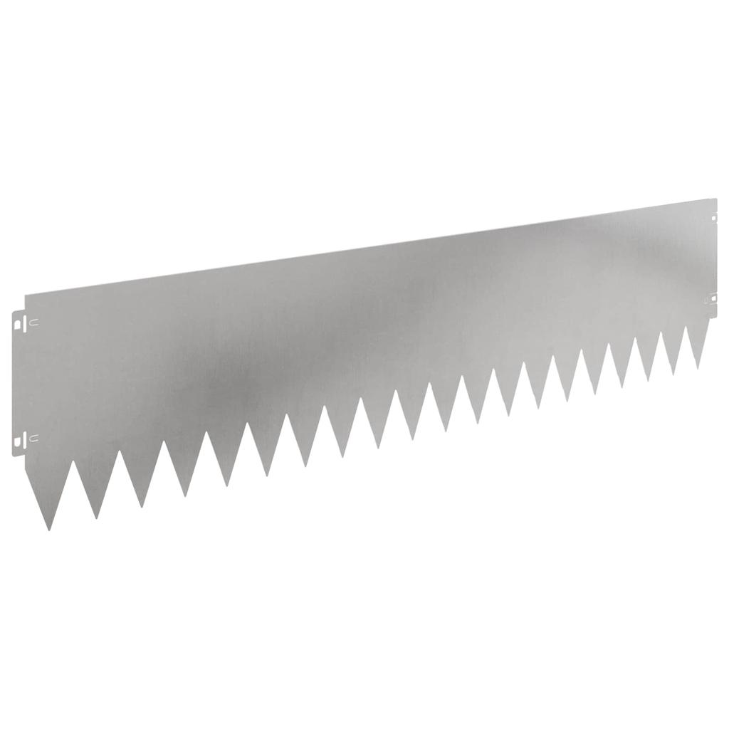 Lawn Edging 10 pcs 103 x 25 cm Steel Silver