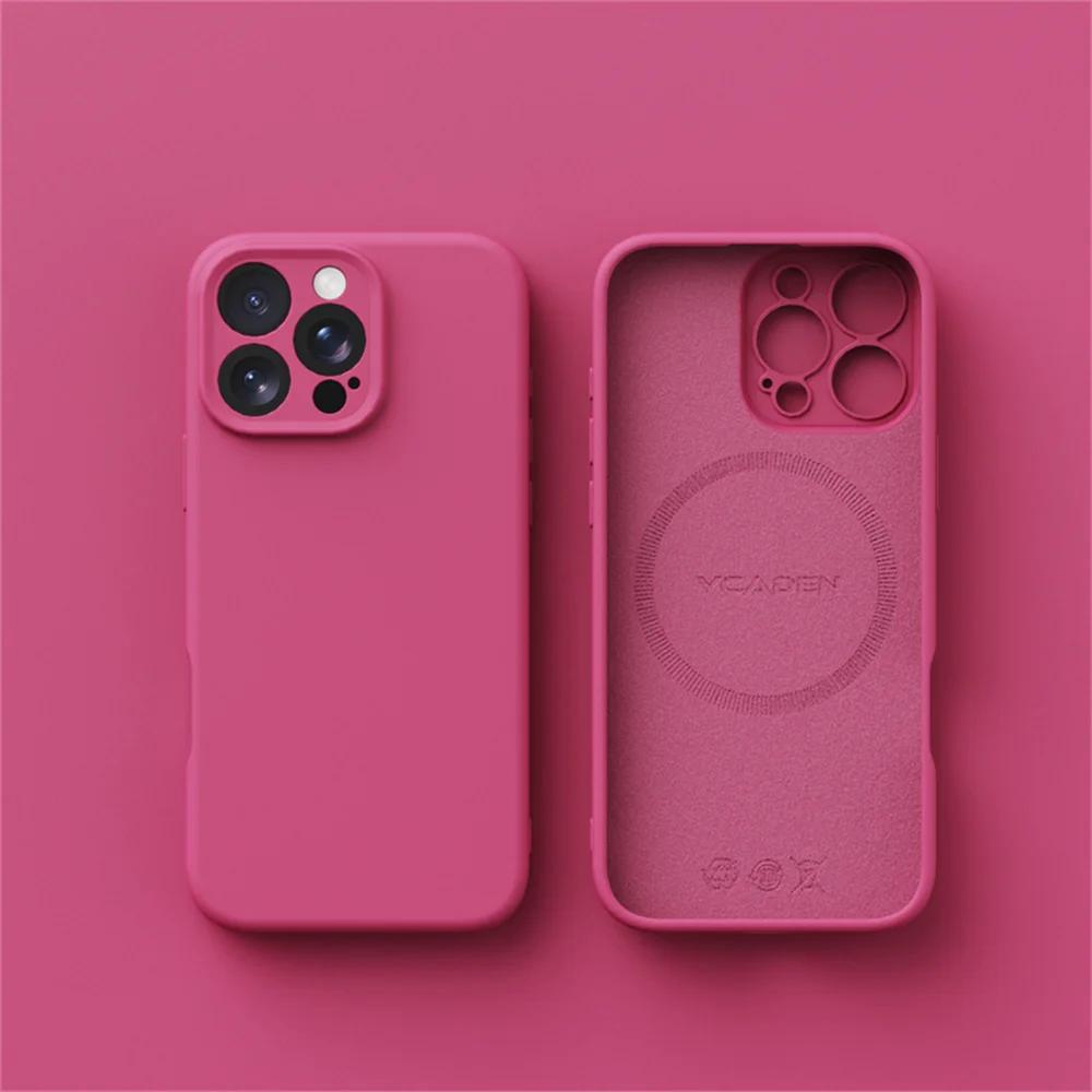 Luxury Liquid Silicone For Magsafe Phone Case For iPhone16Plus 15 14 13 12 16 17ProMax 18PRO Wireless Charging Skin Smooth Cover
