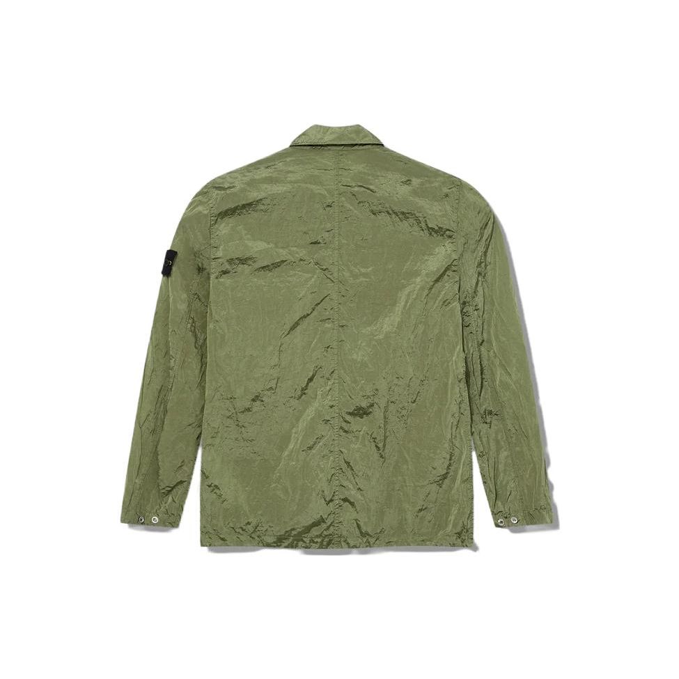 STONE ISLAND Металлическая рубашка оверсайз шалфей мужская топы зеленый 781510919-V0055