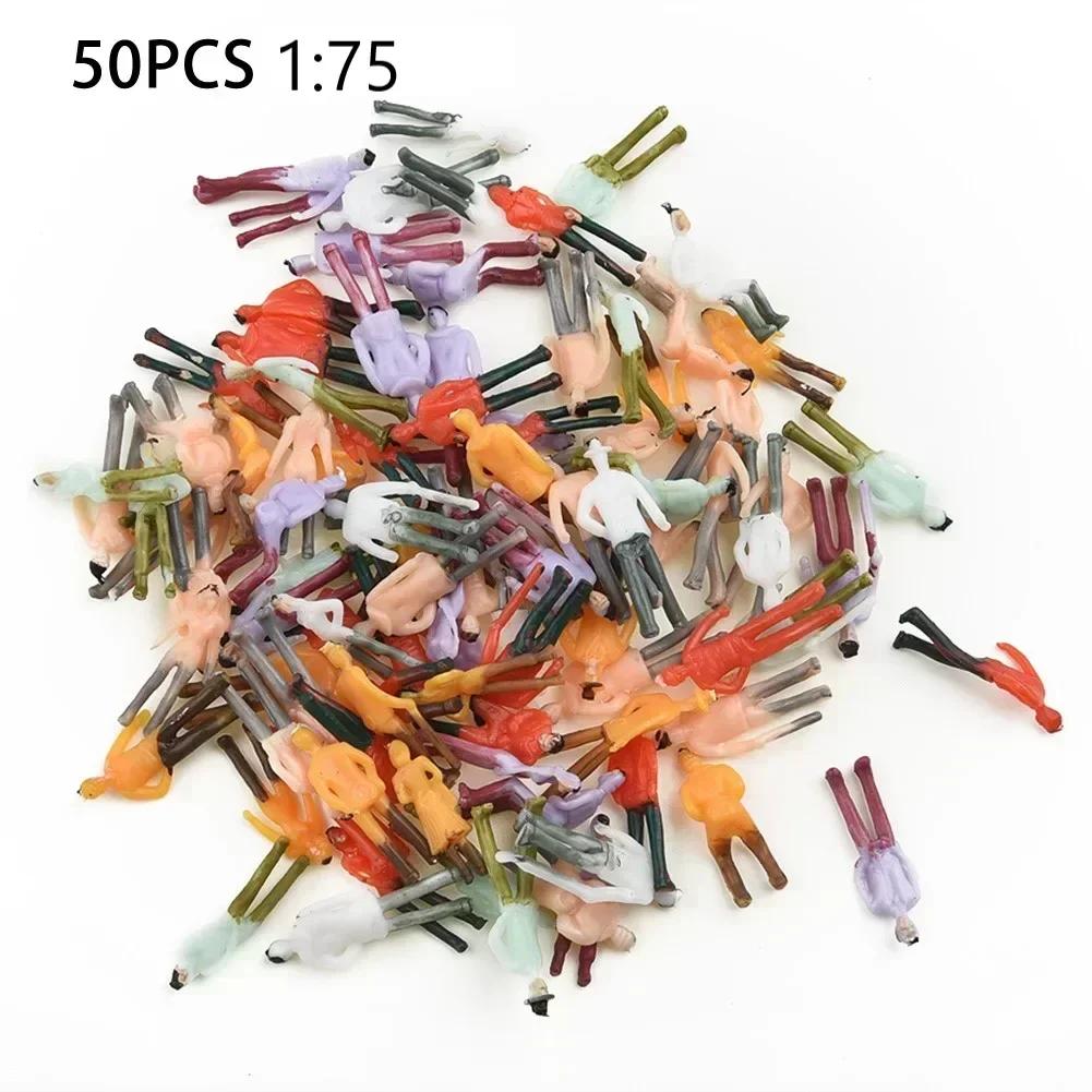 Новые 50 шт. Миниатюрные фигурки Модель 1:75 Масштабные Фигурки Смоляная Диорама Железнодорожный Поезд Раскрашенные Фигурки Модель DIY Ремесленные Игрушки Для Детей
