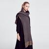 Autumn and Winter Solid Color Double-sided Scarf, Winter Women's Thickened Warm Fringed Long Scarf, Genuine Dual-use