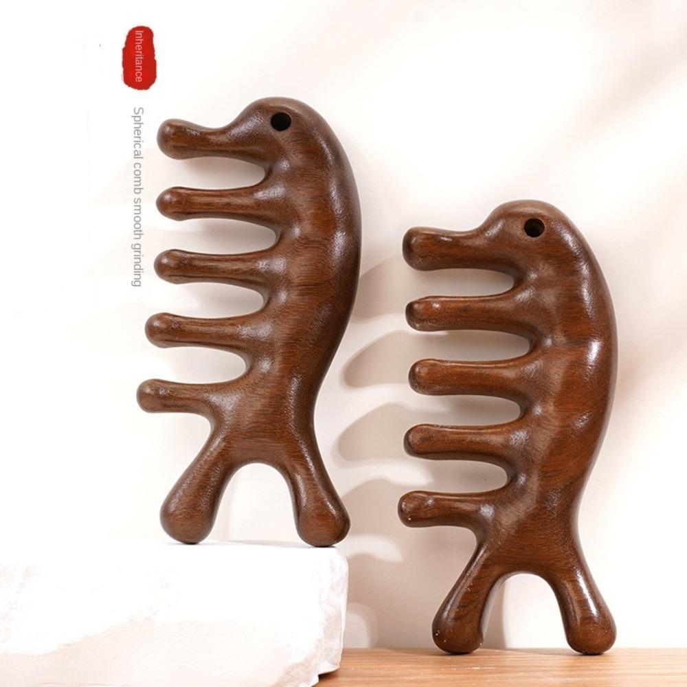 Подвесная массажная расческа для головы, многофункциональная массажная расческа для деревянной терапии, массаж тела