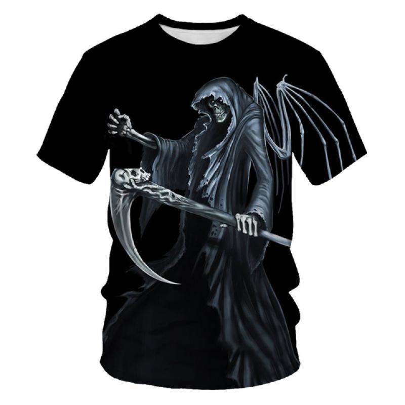 Devil Pattern 3d Print T-shirt Summer Short Sleeve Streetswear Fashion O Neck Men's T-shirts