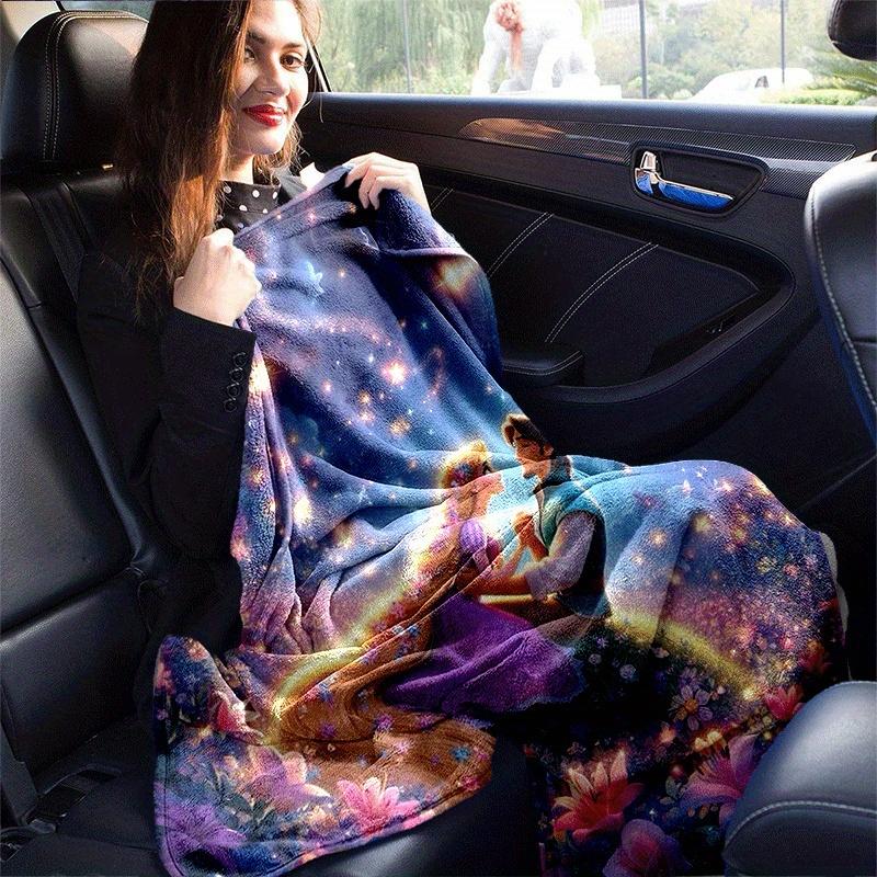 1pc Rapunzel Printing Blanket - Soft, All-Season Throw for Office Blanket, | Personalized Gift with Adorable Cartoon Design
