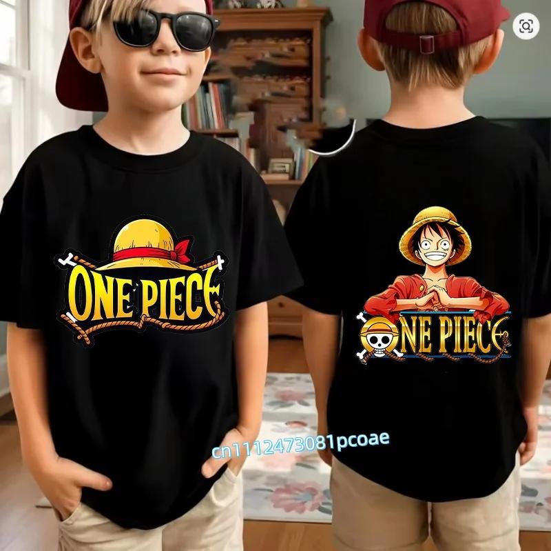 Boys Girls T Shirt Summer Kids Anime TShirt Zoro Nami Chopper Cute Clothes Cartoon Tees Birthday Gifts Tops