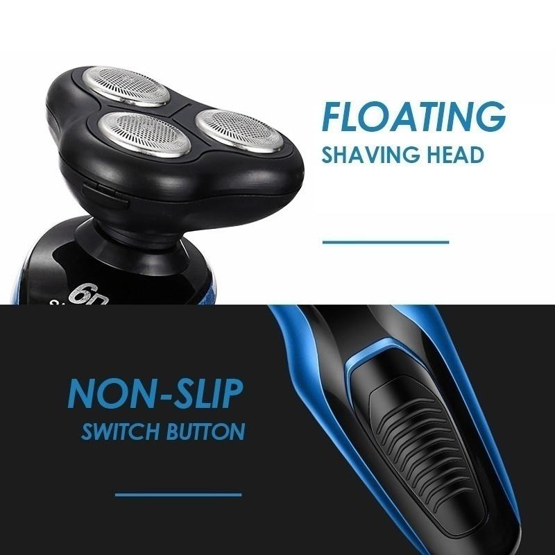 Модернизированная многофункциональная перезаряжаемая электробритва 4 в 1 для мужчин, 6D триммер для носа, щетка для чистки лица, бритвы для лица с тройным лезвием HMM