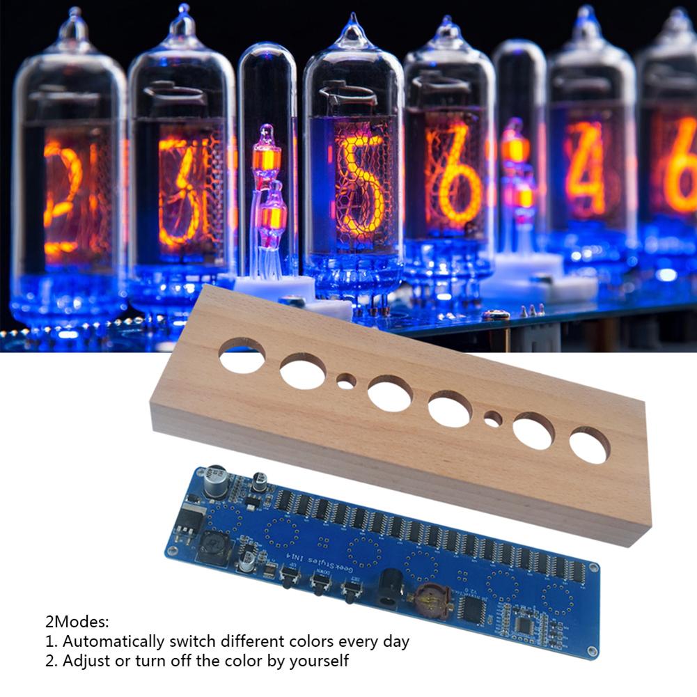 IN14 Glow Tube Clock DIY Tube Clock Kit DC12V 1A IN14 Nixie Tube Digital LED Clock Electronic DIY Kit for Home Decoration Clocks