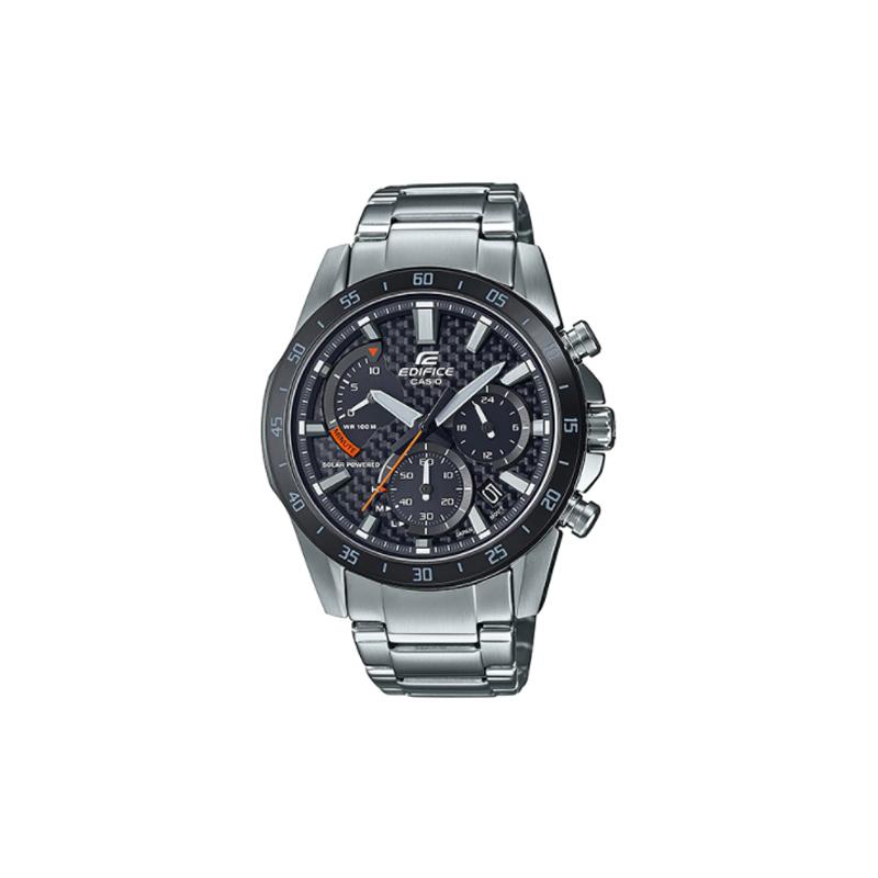 Casio EDIFICE Водонепроницаемые и ударопрочные Кварцевый механизм Стальной ремешок Японские и корейские часы Мужские часы Черный циферблат EQS-930DB-1AV