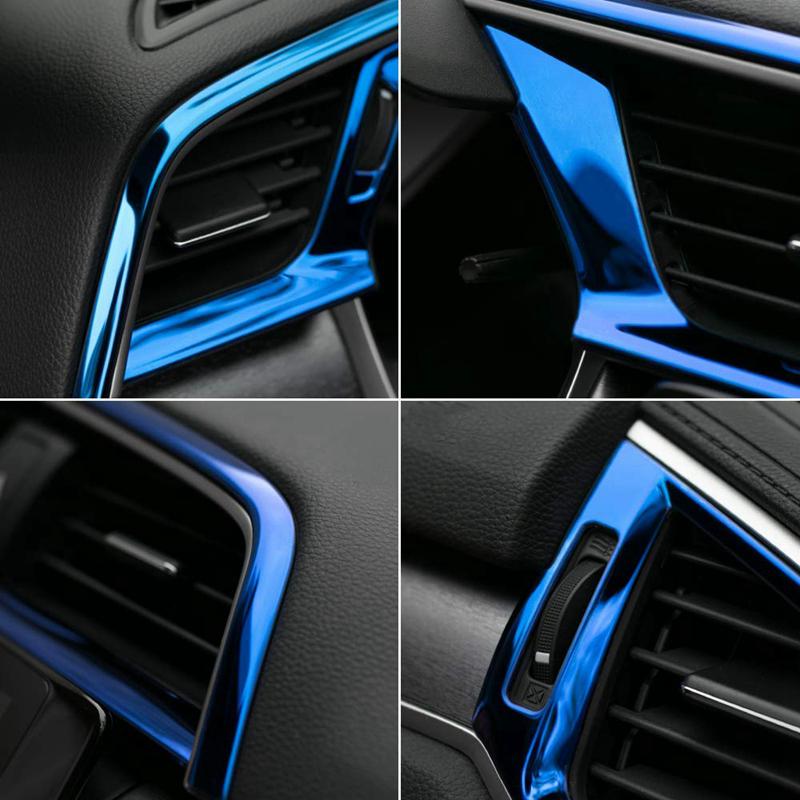 Центральное управление выпуском воздуха, декоративная крышка, накладка, наклейка из нержавеющей стали для Honda Civic 10-го поколения 2018 2017 2016, синий