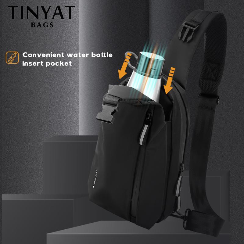 TINYAT Мужская нагрудная сумка Деловая дорожная сумка на плечо Спортивная мотоциклетная сумка Противоугонные сумки через плечо Сумка-мессенджер Посылка для воды
