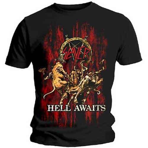 Черная футболка Slayer 'Hell Awaits' - НОВАЯ Унисекс Футболка