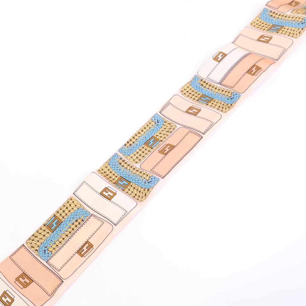 Fendi [Excellent Condition] FXT011ADFNF0TY2 Wrappy Silk Bandeau Scarf Light blueUsed