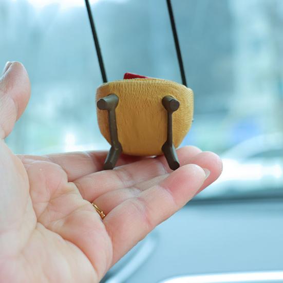 Подвесное украшение, очаровательное украшение в виде мультяшной лягушки со шнурком, легкое вешание, украшение для зеркала заднего вида, подвеска для салона автомобиля