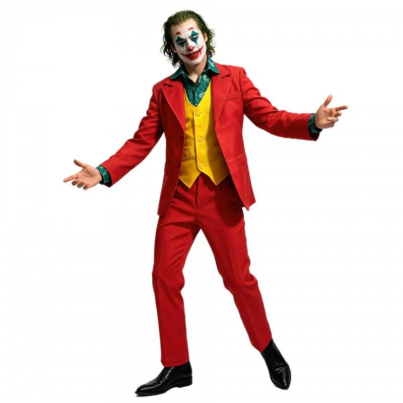 Joker Cosplay Costume Set Men - Red Suit With Vest Shirt Pants Wig Mask Stage Performance Outfit
