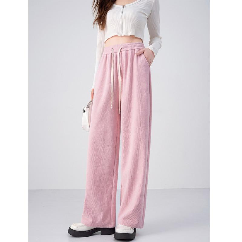 Autumn and Winter New Women's Clothing Loose High Waist Thin Lazy Retro Corduroy Straight Casual Wide Legs Mopping Long Pants