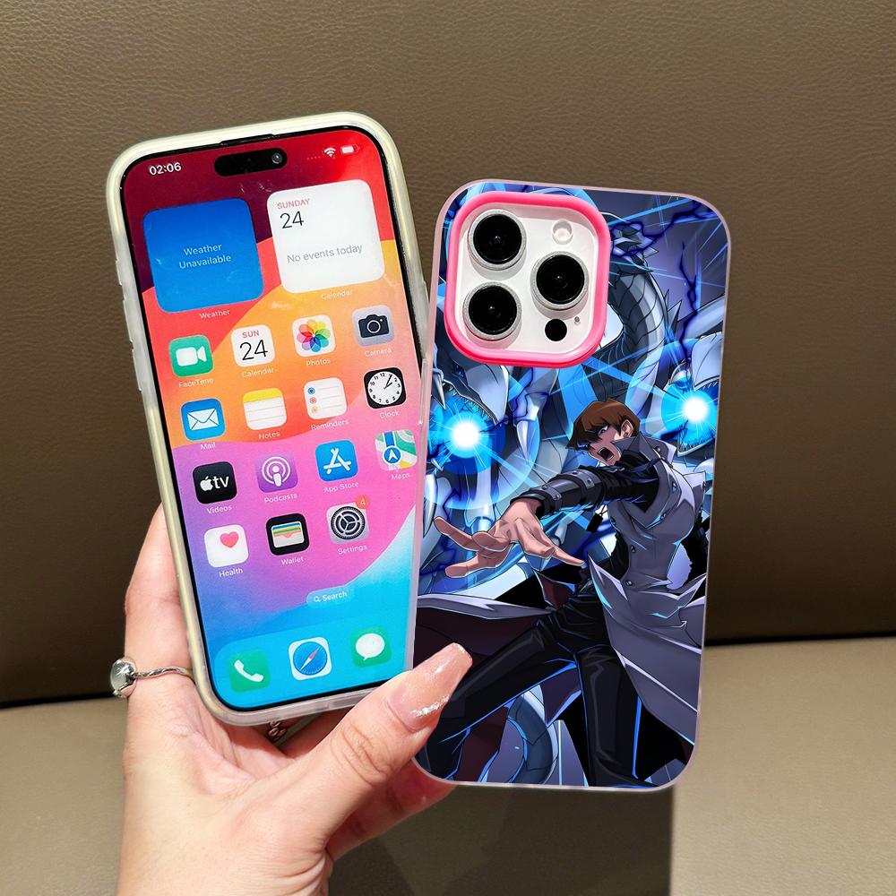 Yugioh Seto Kaiba Phone Case for iPhone 17 16 15 14 13 12 11 Air Pro Max Plus Jelly Double layer Rose Red Cover