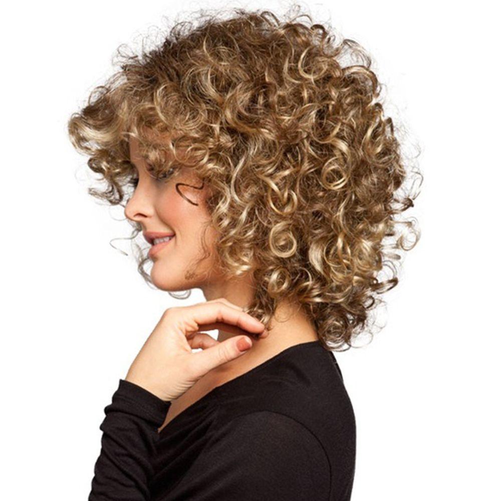 Curly Human Wavy Brazilian Synthetic Fiber Short Wave Wigs Synthetic Wigs Curly Wigs Full Wigs