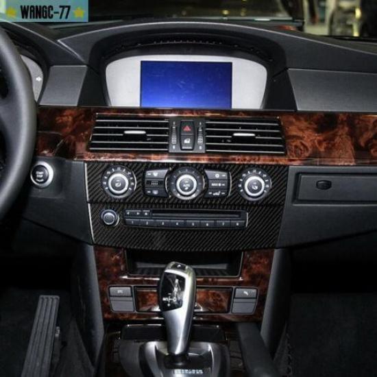 For BMW 5 Series E60 2008-2010 Carbon Fiber Interior Central Control Cover Trim