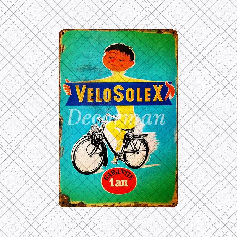 [ DecorMan ] VELO SOLEX Франция Велосипед Металлическая Вывеска Индивидуальная Настенная Постер Железная Картина ПАБ Комната Бар Отель Декор LTA-2033