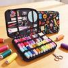 114 шт./набор Портативный швейный набор с чехлом Разноцветные нитки Иголка Ножницы портновские Рулетка Профессиональный Начинающий Дом Путешествия Аварийное шитье
