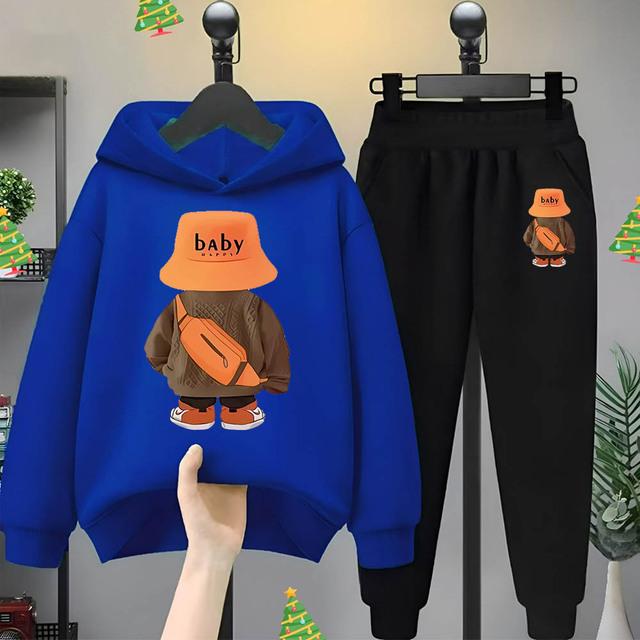 Оранжевая шапка рыбака Bear для мальчиков и девочек, детская толстовка с капюшоном и длинными рукавами, модный комплект детской одежды для отдыха на весну и осень