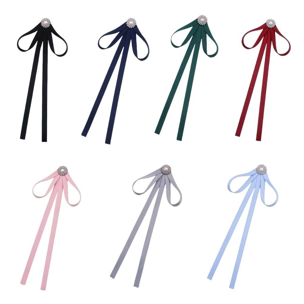 Imitation Pearl JK Bow Tie Business Cravat Vintage Ribbon Brooches  School Costume
