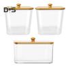 3Pcs Laundry Pods Container Clear Large Capacity Transparent Design Laundry Room Organization Containers with Bamboo Lids