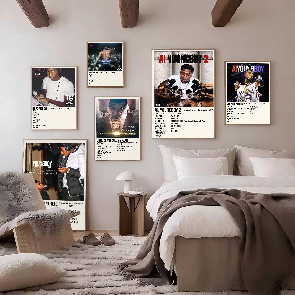 Never Broke Again AI YoungBoy 2 Музыкальный альбом Rap Обложка Белая бумага Постер Водонепроницаемая бумага Наклейка Кофейня Бар Настенная роспись