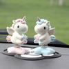 Unicorn Cartoon Resin Shaking Head Doll - Car Decoration & Holiday Gift