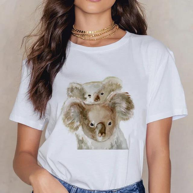 Women Cartoon Kawaii Animal Koala Print Women Tshirt Harajuku Ropa Mujer Graphic Plus Size TShirt Casual Streetwear  Tees