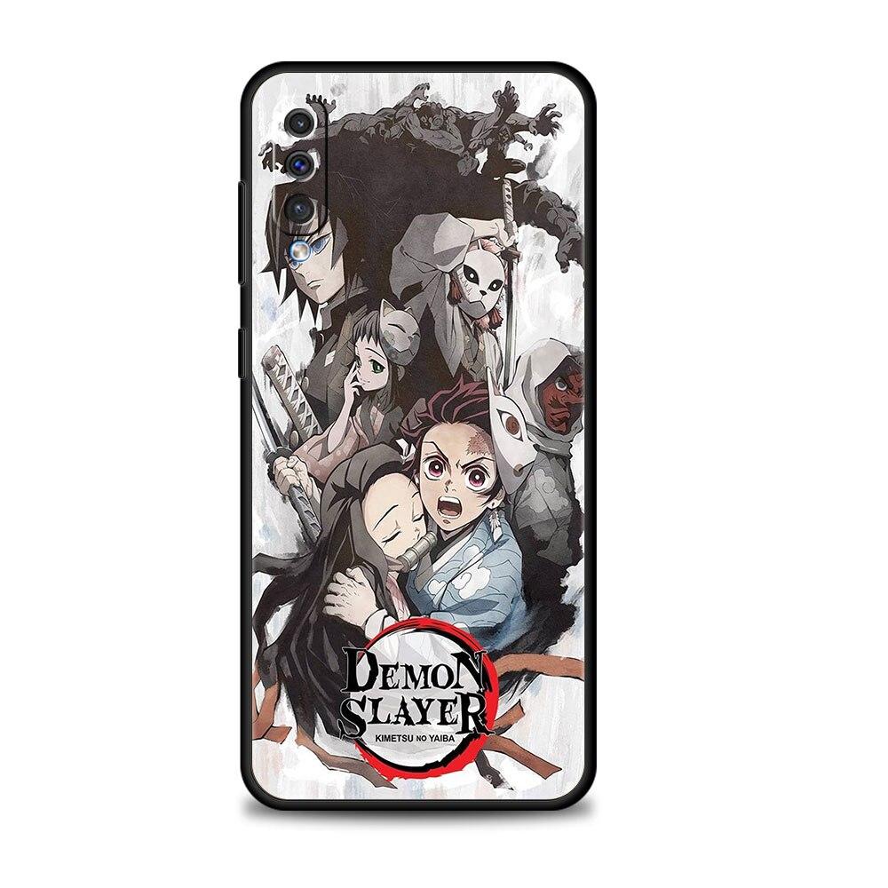 Чехол Demon Slayer Kimetsu No Yaiba для Samsung Galaxy A10s A40 A30 A20e A70 A10 Note 20 Ultra 10 A20s A50, черный мобильный телефон