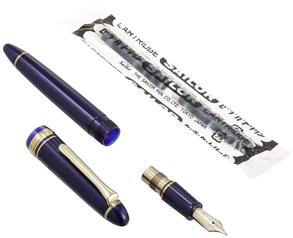 Sailor fountain pen Profit Light Gold Trim Shining Blue Bold 11-1038-640