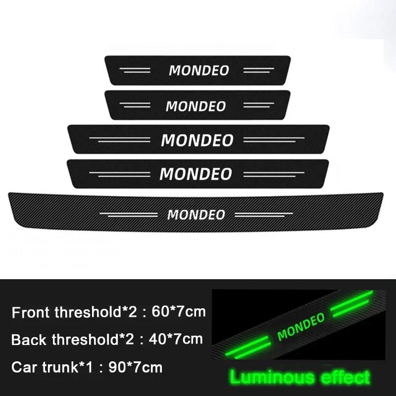 hrkqj5 For Ford Mondeo Luminous Door Threshold Stickers Scuff Scratch Car Door Threshold Protective Trunk Strips Anti kick Stickers
