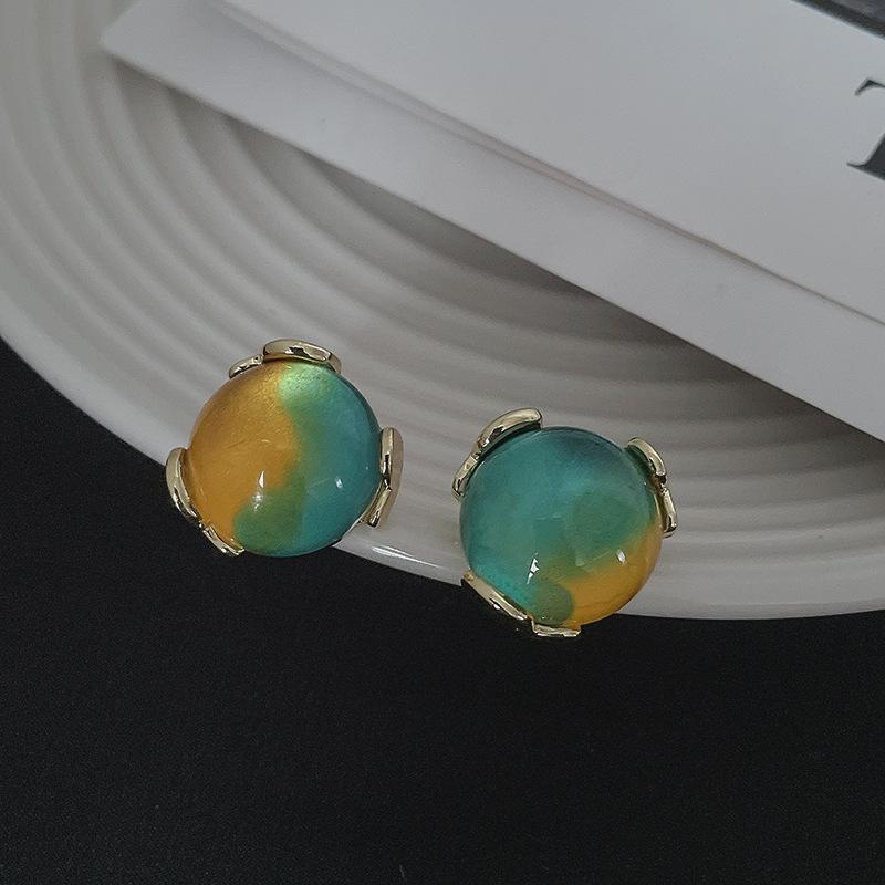 Классические серьги среднего размера для женщин и девочек с эмалью и цветком, серьги-клипсы, винтажные элегантные женские вечерние аксессуары для банкетов высокого класса, ювелирные изделия