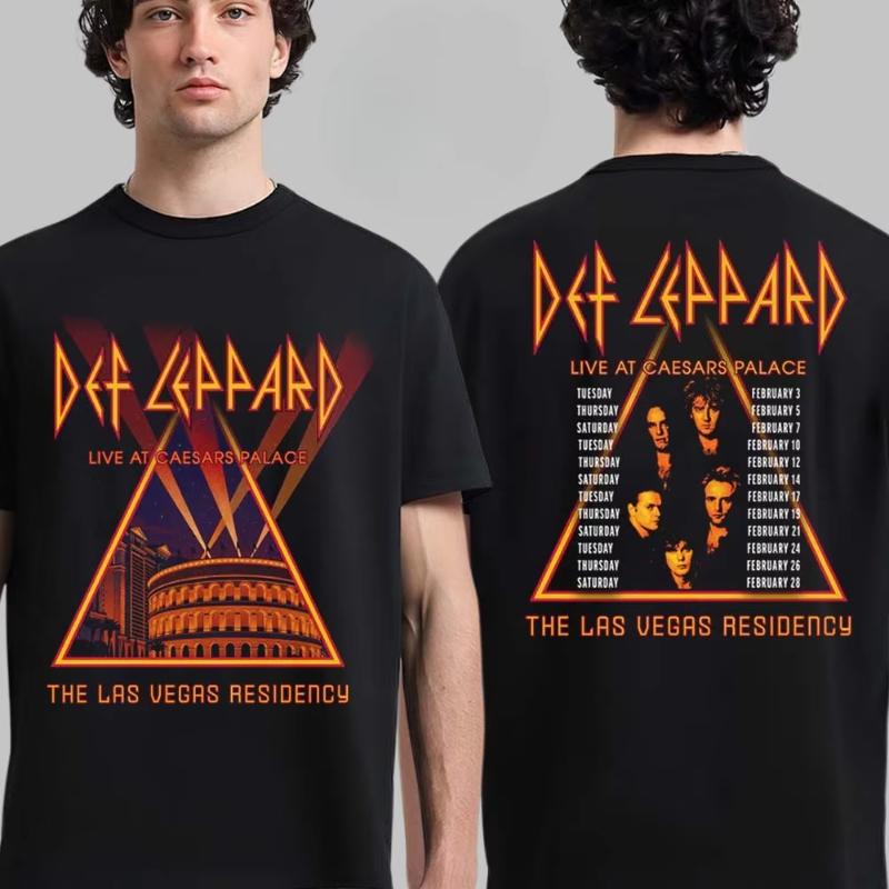 Unisexs And Unisexs Streetwear Fashion Summer New Tshirt British Hard Rock Band Def Leppard Pattern Printed Tshirt