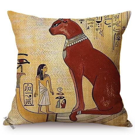 Ancient Egyptian Pharaoh Totem Vintage Home Decorative Throw Pillow Case Cotton Linen Tradition Culture Sofa Waist Cushion Cover