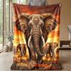 Flowered Elephant with Butterflies Theme blanket Lightweight Warm Flannel Blanket Decorative Throw Blanket for Home Decoration